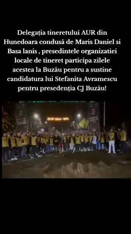 Delegatia tineretului AUR din Hunedoara condusa de Maris Daniel si Basa lanis , presedintele organizatiei locale de tineret participa zilele acestea la Buzau pentru a sustine candidatura lui Stefanita Avramescu pentru presedentia CJ Buzau #AUR #TineretAUR #AURSimeria #TineretPatriot #RomâniaÎnainte 