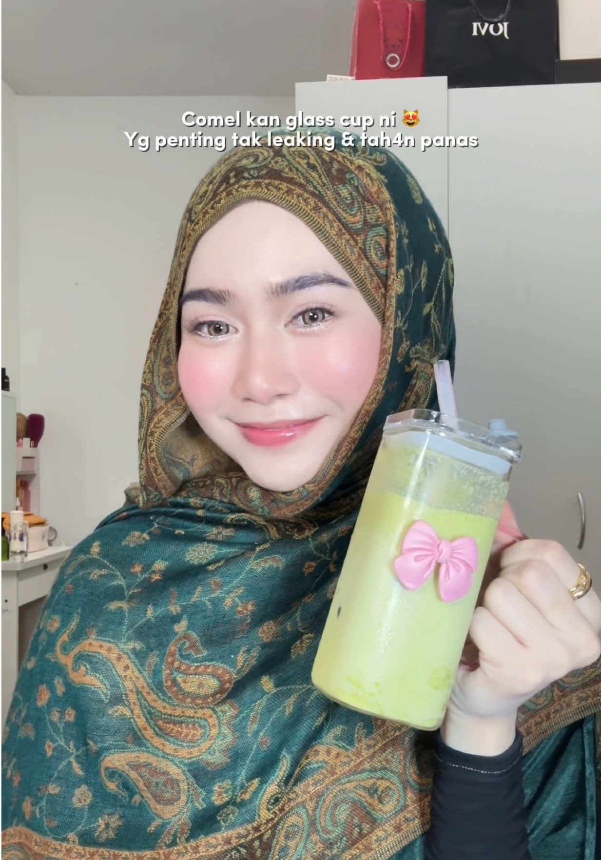 Replying to @Juena A. Done spill 🫶🏻 sorry lambat awak #cawanaesthetic #glasscup 