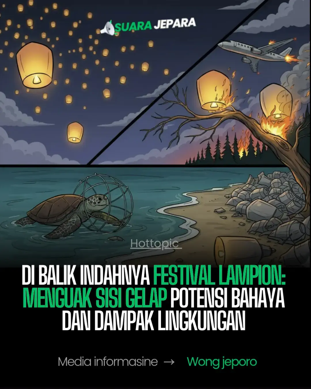 🏮 Di Balik Indahnya Festival Lampion: Menguak Sisi Gelap Potensi Bahaya dan Dampak Lingkungan Suara Jepara – Festival lampion, dengan gemerlap cahaya dan suasana magisnya, memang selalu berhasil memukau dan menarik ribuan pengunjung. Namun, di balik keindahan visual yang ditawarkan, acara yang populer ini ternyata menyimpan sejumlah potensi masalah dan dampak negatif yang kerap terabaikan, mulai dari bahaya kebakaran hingga kerusakan lingkungan. Meskipun bertujuan untuk memeriahkan dan menarik wisatawan, penting untuk tidak menutup mata terhadap risiko yang melekat pada festival lampion, terutama yang melibatkan lampion terbang. 1. Risiko Kebakaran yang Mengintai Salah satu bahaya terbesar dari lampion terbang adalah potensi kebakaran. Meskipun sering disebut 