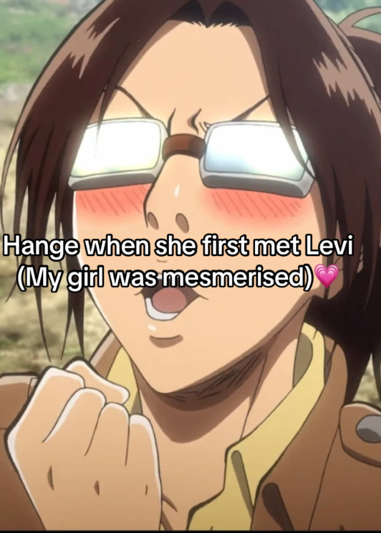 MOBLITS FACE WHEN SHE WAS BLUSHING😭💗 my girl was shook 🫶🏻 ALSO SHE WAS THE ONLY ONE TRYING TO BE FRIENDLY TO HIM WHEN LEVI FIRST CAME 💕 #animefyp #viral #AttackOnTitan #cutie #fyp 