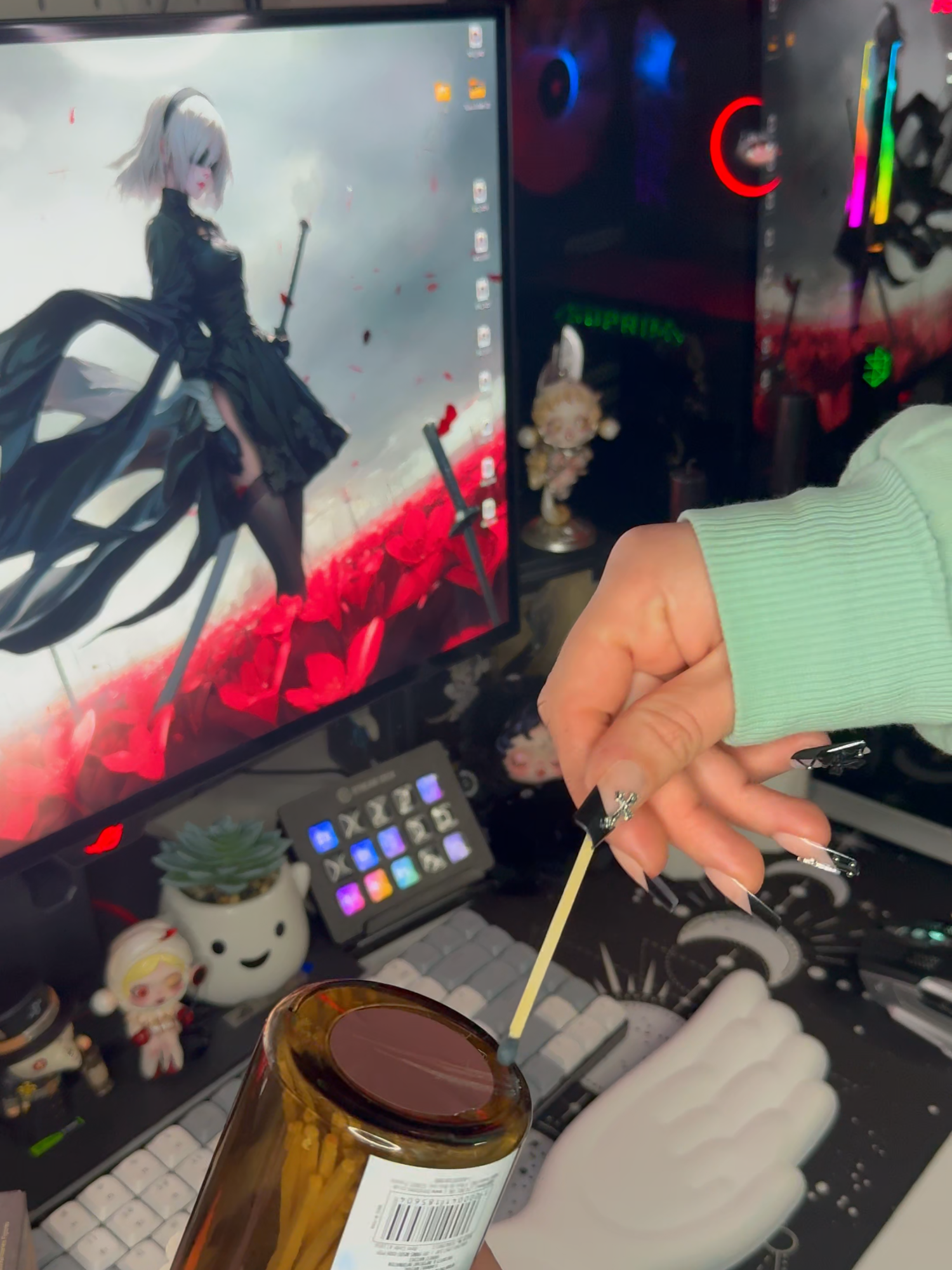 Hirono Monsters’ Carnival Unboxing 🎪💀✨ spooky-cute pull! @popmart_us @popmart.uk.online Alsooo check out my new vlog on YouTube — lots of alt/kawaii chaos and cozy autumn-to-holiday vibes! 🎬🌙✨ #altkawaii #pcsetup #GamerGirl #gothvibes #desksetup #kawaiiaesthetic #setupglowup #pinkandblack #setup #gadgetshop #GamingSetup #techtok #setupgaming #setupgamer #Hirono #AltKawaii #Unboxin #GothGirlVibes #CuteButCreepy #CozyChaos #monsterscarnival