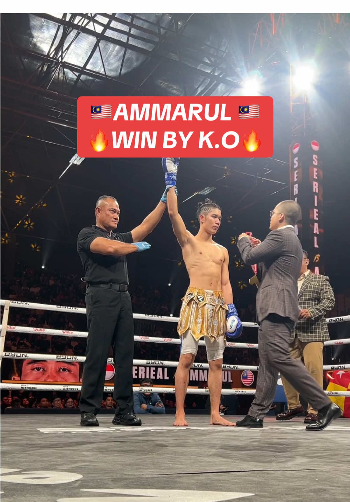 AMMARUL MENGALAHKAN SANG RAJA SERIEAL EFFENDY DENGAN K.O🥶🔥🇲🇾 #byoncombatshowbiz #byon 