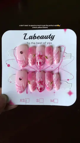 Ang ganda eh, para ka talagang nagpa extension😩💖 #handmadenails #pressonnails #nails #fakenails #handmadepressonnails 