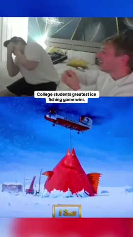 College students greatest ice fishing game wins #kickstreaming 
