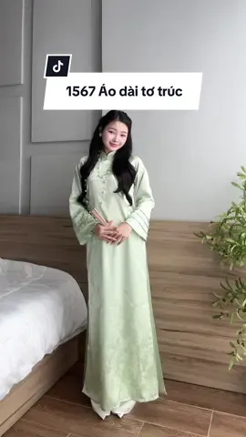 Áo dài tơ trúc xanh cốm @Áo dài PhươngNhii #reviewquanao #aodai #tet #aodaivietnam #aodaitet 