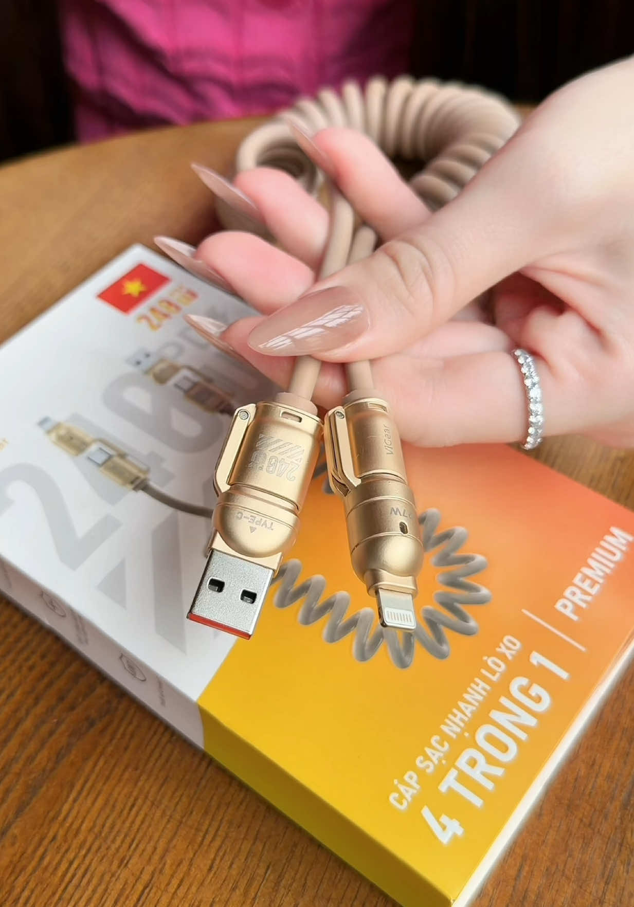 [GAO] Cáp Sạc Nhanh Lò Xo 4in1 #caploxo4trong1 #capsac4in1 