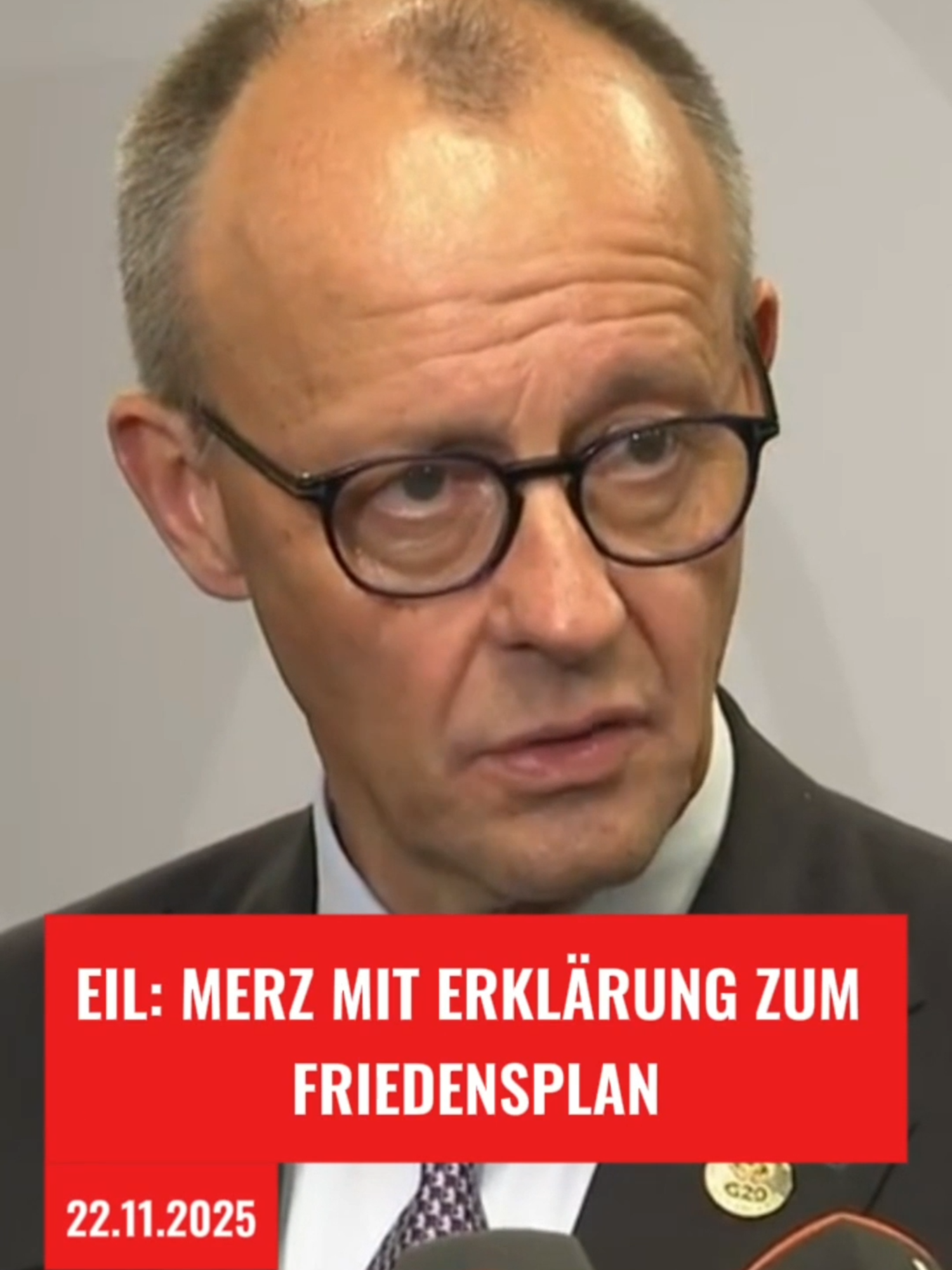 Merz heute mit einer Presseerklärung beim G20 in Johannesburg nach der Eröffnungssitzung #merz #ukraine #friedensplan #eil #rede