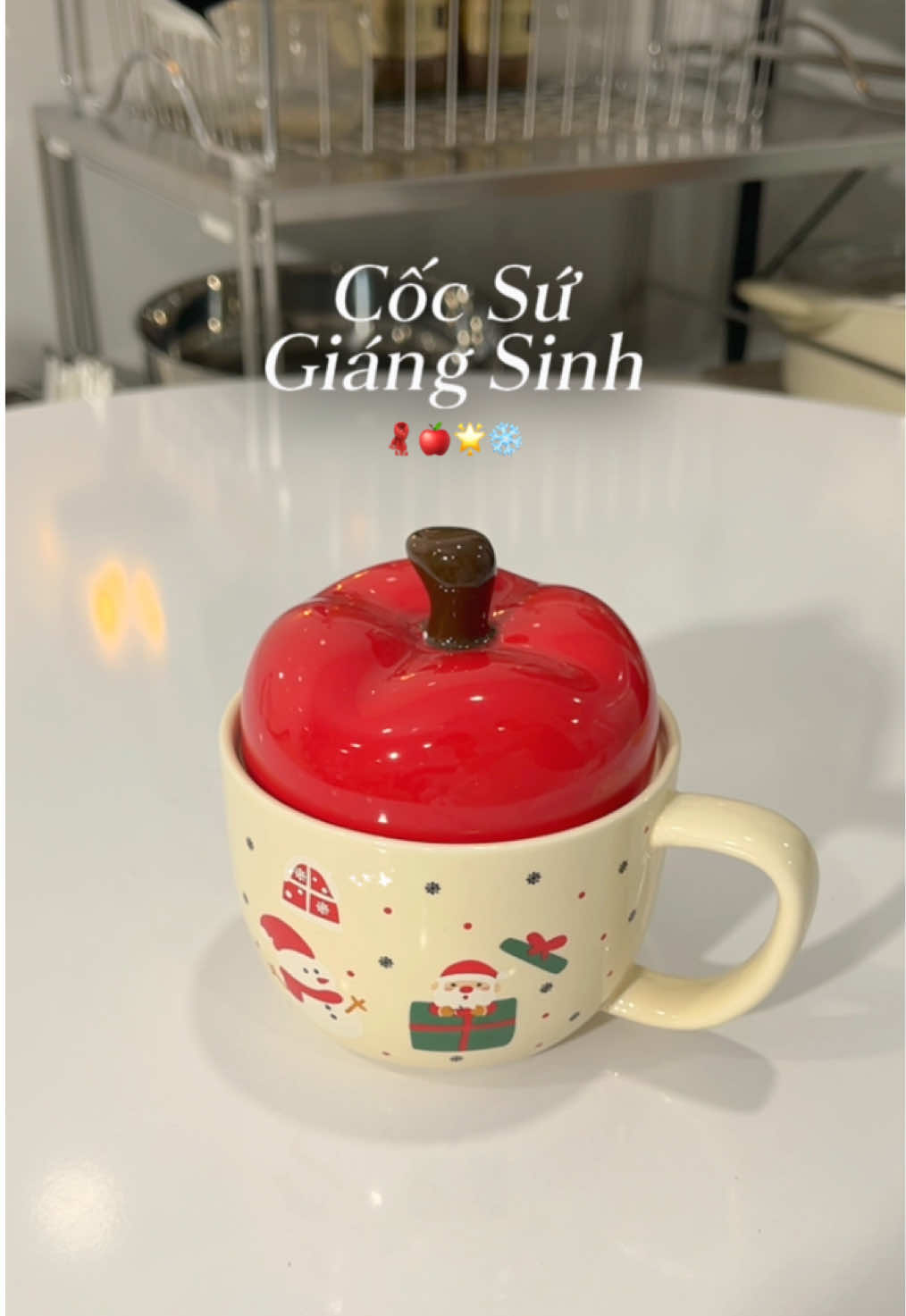 cái nắp hình trái táo 🍎 cưng iu quá chòi lun #cocsugiangsinh #unboxing #quatangnguoiyeu #noel #muataitiktok 