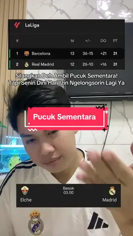 Dengan kemenangan 4-0 vs Athletic Bilbao Barcelona berada dipemuncak klasemen sementara di La Liga, tapi itu cuman sebentar karena Real Madrid akan main melawan Elche 😎 #laliga #barcelona #realmadrid #elche #olahragatiktok 