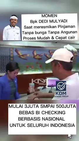 #VIRAL MOMEN Kang Dedi Mulyadi #KDM Telah Meresmikan Pinjaman tanpa bunga (0%), tanpa agunan walaupun Bl checking jelek bisa, semua di tanggung sama pihak pemerintah , cukup dengan KTP, pencairan paling lama 15-30 menit, pinjaman di acc. TKI/ TKW jg bisa, ajukan sekarang  #bank  #bjb   #pinjaman 
