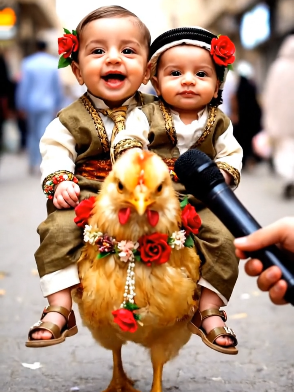 التوأم والكتكوت 😱😱 #الذكاء_الاصطناعي #اطفال #veo3 #توأم #اطفال_veo3 #meme #viral #كتكوت 