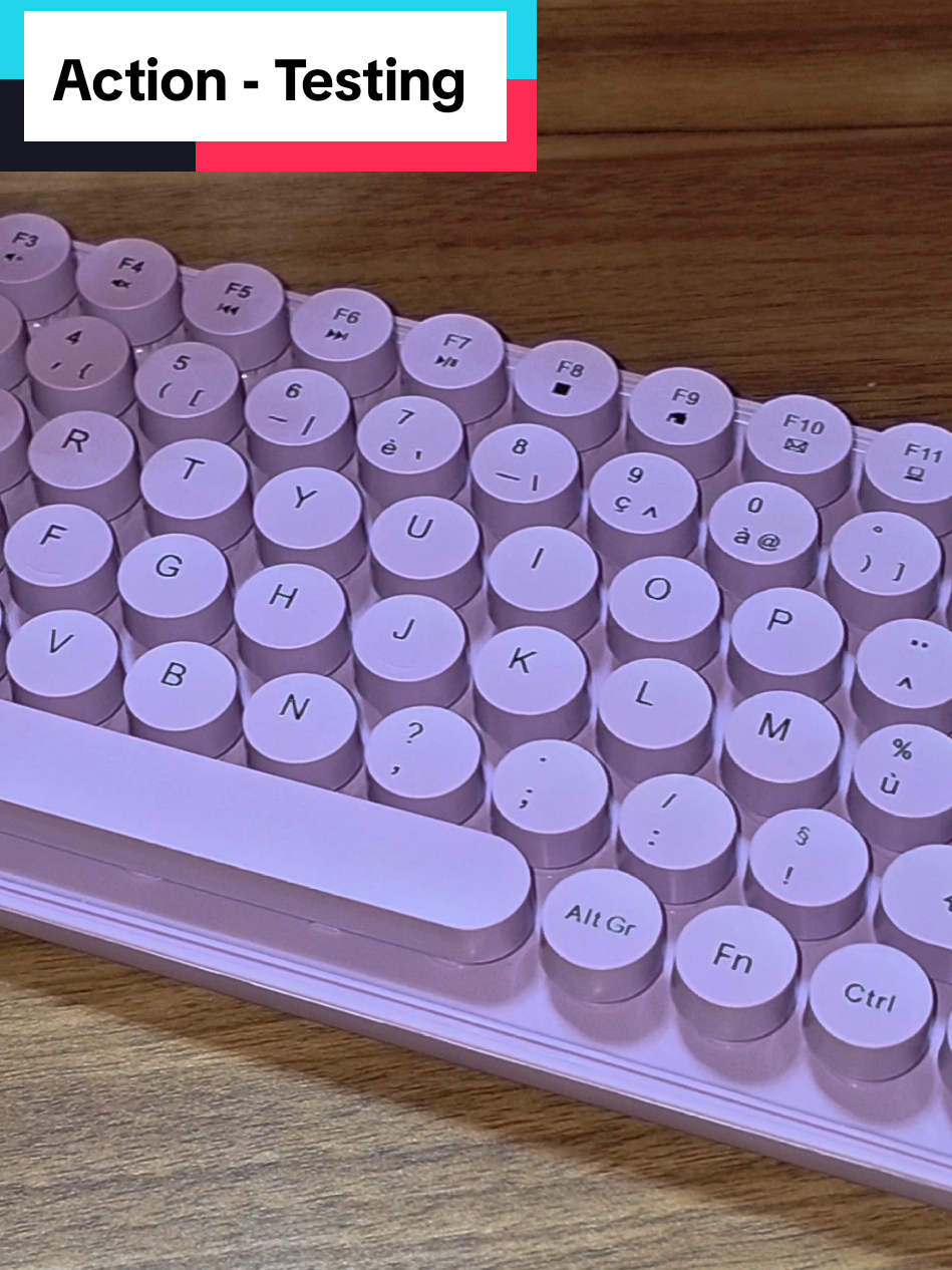 ✨ UNBOXING TIME! ✨ I found this retro wireless keyboard at Action and OMG the vibes are PERFECT 💜⌨️ Round keys, pastel color, AZERTY — totally aesthetic and super cute for your desk setup! Would you use this keyboard? 😍👇 #actionshopping #actionitalia #actionfrance #actiongermany #Unboxing 