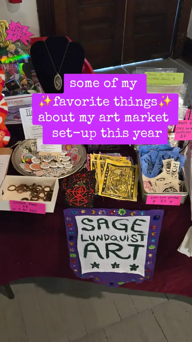 some of my favorite parts of my market table set-up! it has DEFINITELY grown since last year (my first market). you can catch me at the Galesburg Community Art Center today until 4pm, and at The Tinsmith in Madison, WI tomorrow 11/22 from 1-6pm! #tablesetup #artmarket #holidayshopping #uniquegifts #shopsmall 
