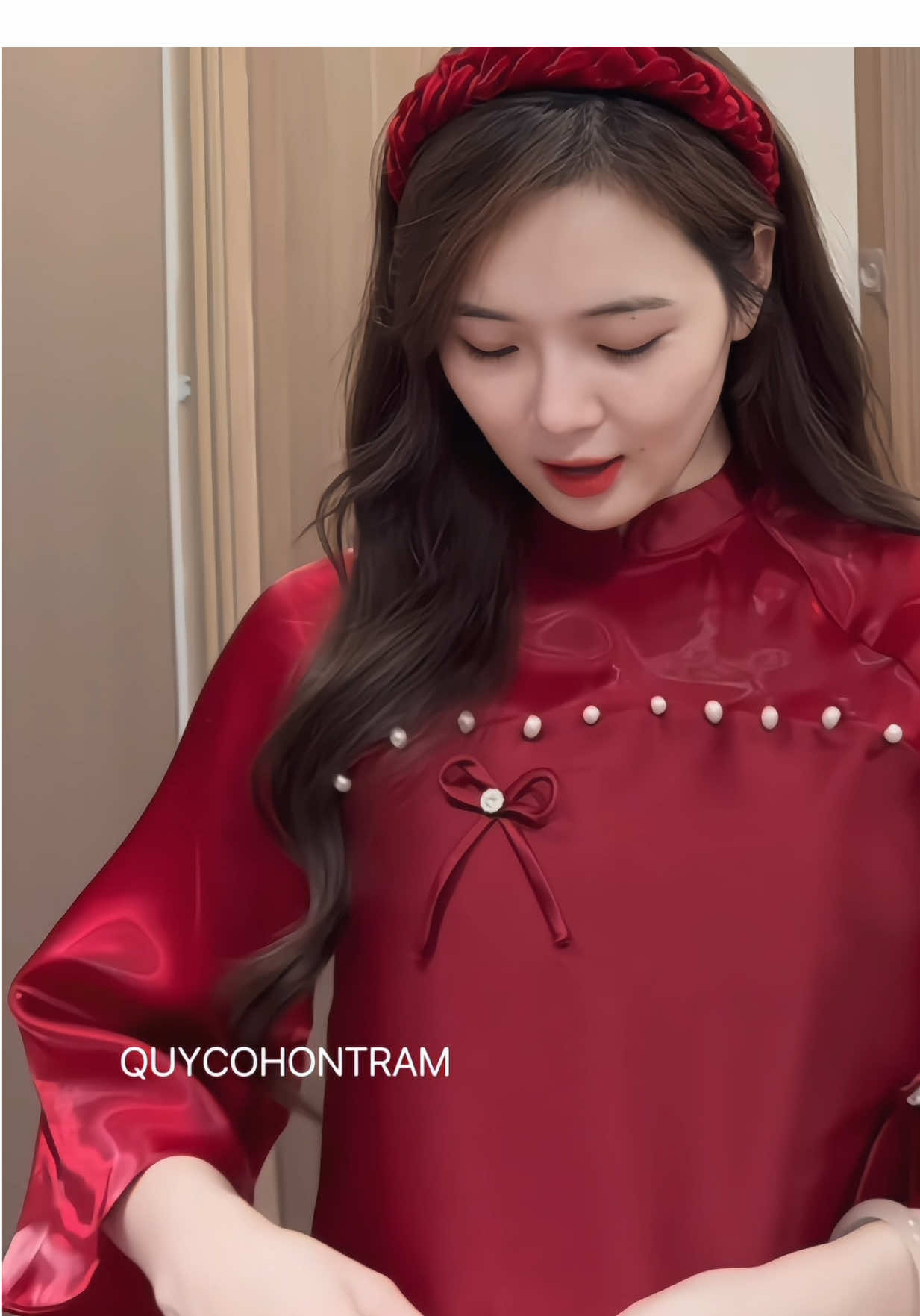 Áo dài bầu - áo dài tết #aodai #aodaitet #aodaicachtan 