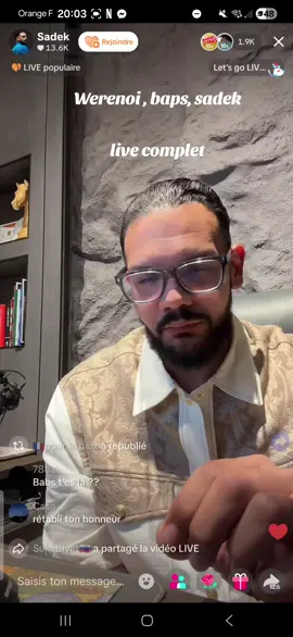 #werenoi #sadek #babs  replay live complet de sadek live werenoi sadek , werenoi , baps et affaire en cours 