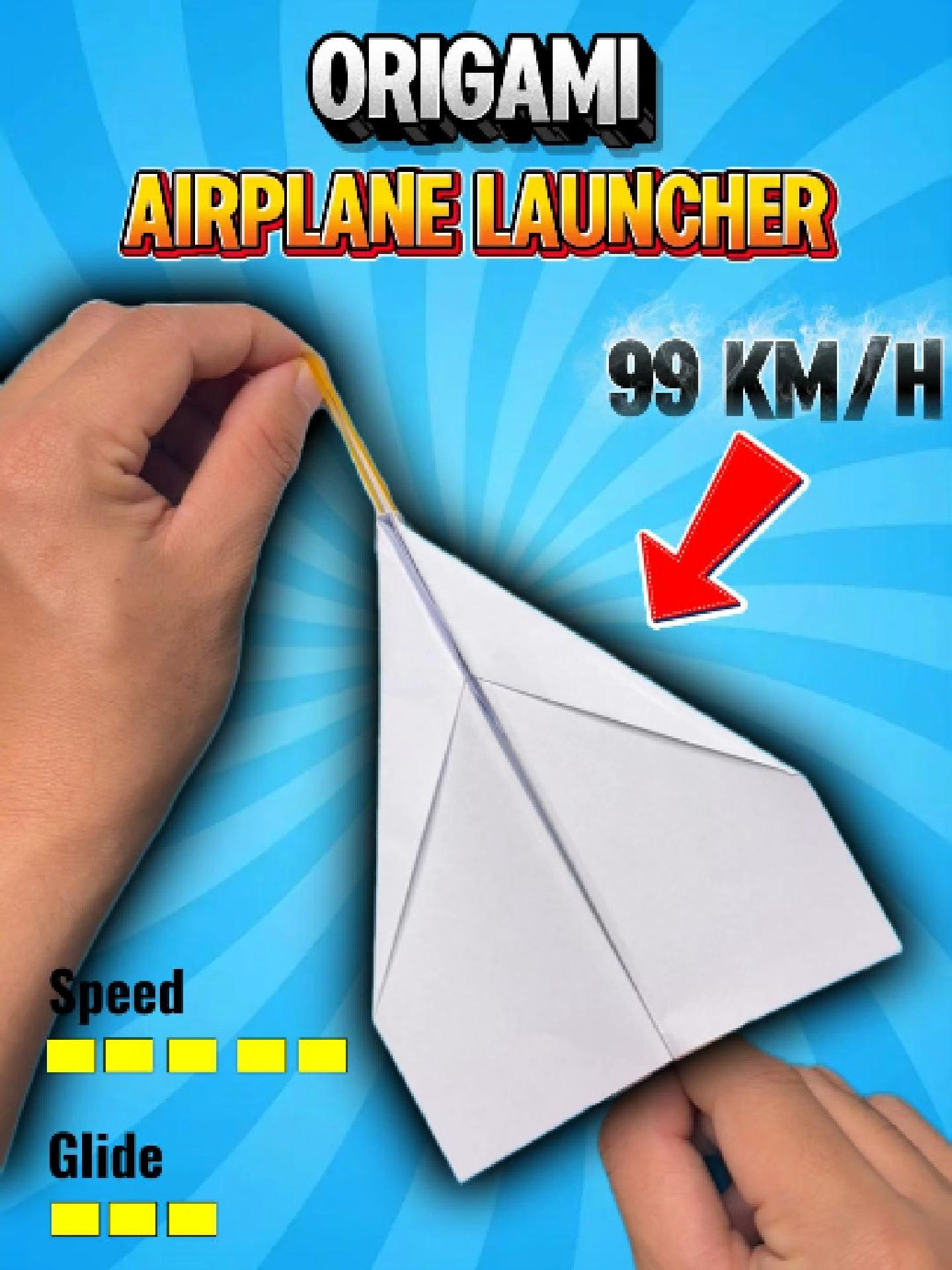 How to Fold a Super Fast Paper Airplane with a Rubber Band Launcher#origami #paperorigami #papercraft #airplane #DIY