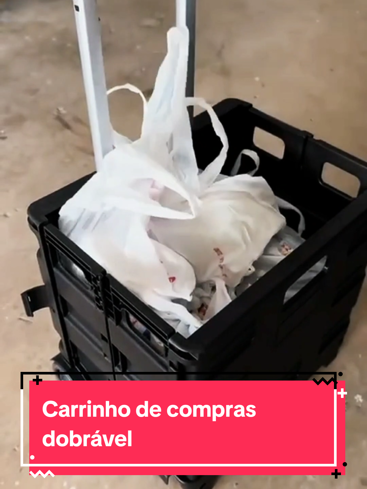 Depois disso, nunca mais carreguei sacolas na mão 😍💪🏻 Carrinho de compras dobrável #shopee #casa #compras #mercado #supermercado 