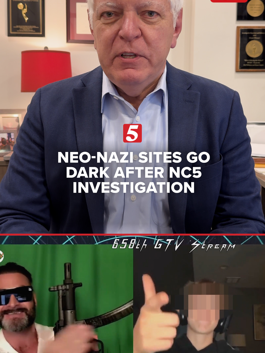 Our investigation uncovered a neo-Nazi using livestreams to target and groom children — fueling violence and hate. After NC5 contacted the companies hosting the web providers, his sites disappeared.