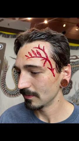 Fresh vs healed face scar! ✨ #bodymods #bodymodsontiktok #scarificationartist #facescar #bodymodsoftiktok 