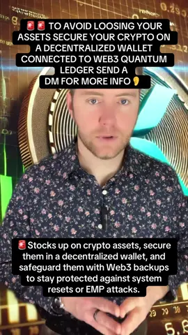 🚨Stocks up on crypto assets, secure them in a decentralized wallet, and safeguard them with Web3 backups to stay protected against system resets or EMP attacks.#fyp#xrp#web3#ripple#xrparmy