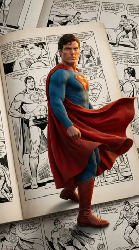 📖 From inked legend to living myth. In just five seconds, decades of Superman history unfold — the page breathes, the past stirs, and the hero steps forward from comic panel into reality. A tribute to where it all began… and the symbol that never stopped meaning hope. 🦸‍♂️ #SupermanLegacy #fyp  #FromPageToLife #ManOfSteel #ComicToCinema #SupermanEvolution #DCComicsHistory #CinematicSuperman #ChristopherReeve #HeroBornOnPaper #MythInMotion #SupermanTribute #NostalgiaInMotion #ClassicHero
