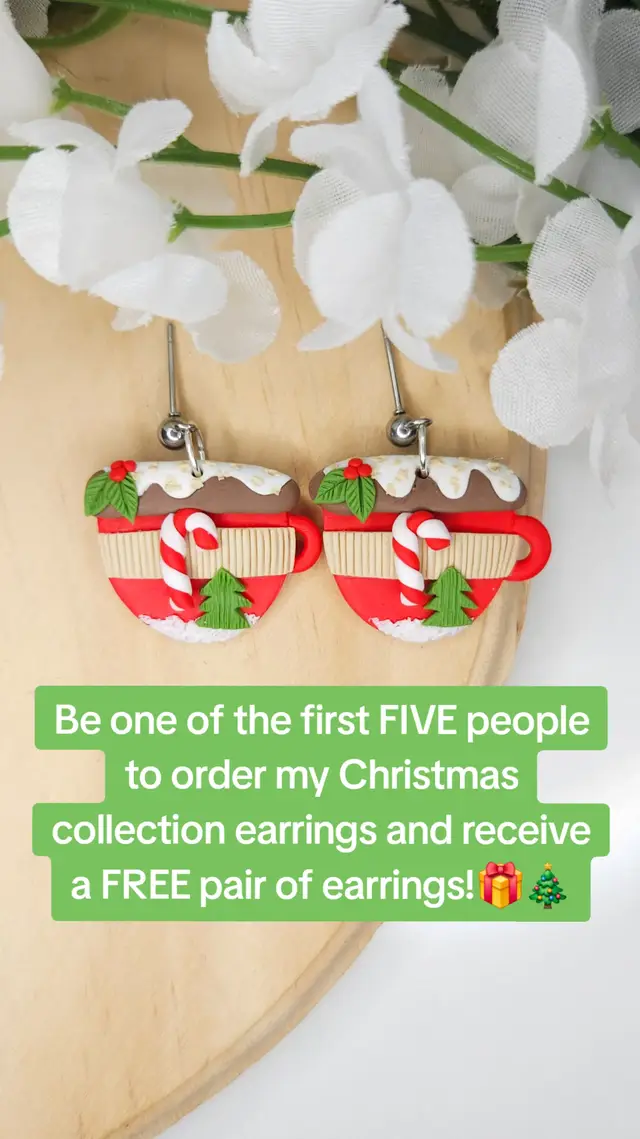 Which ones are your favorite?😍 Comment below! Also, what is your favorite Christmas movie?👇 Let me know! Launch day: November 25th at 5pm CST in my Etsy shop🎄🎅 The link to my Etsy shop is in Instagram bio. And the link to my IG page is in my bio on THIS account! Please, follow it if you don't want to miss this Christmas Collection🫢 #clayearrings #polymerclayearrings #christmasgifts #teachersbelike #teachertiktok 