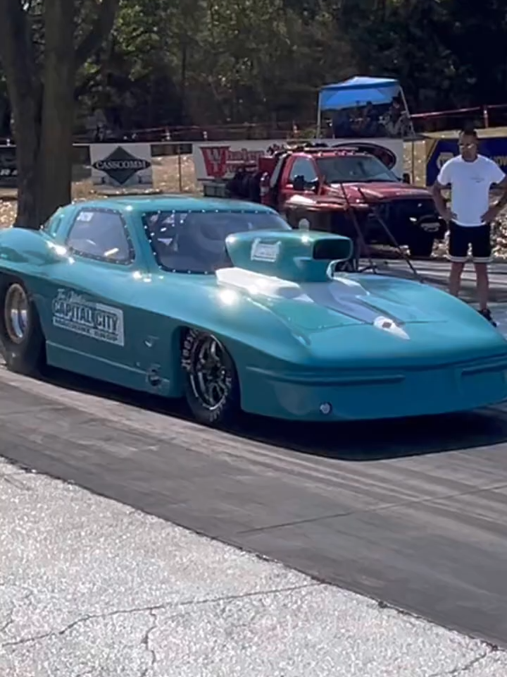 Tim Wilkerson’s Pro Mod Corvette Drag Racing at Midstate Dragway! #quick #dragracing #burnout #dragrace #vibes #rpm #racing #horsepower #promod #bigblock #chevrolet #corvette