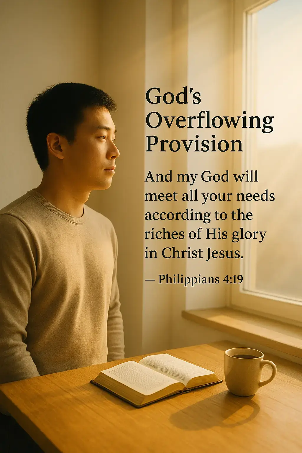 Even when life feels tight, God’s hands never run empty. He sees your needs. He knows your heart. And He will provide in His perfect timing. Trust Him today  His provision is already on the way. #GodProvides #Philippians419 #FaithInHardTimes #MorningWithGod #DailyGrace   