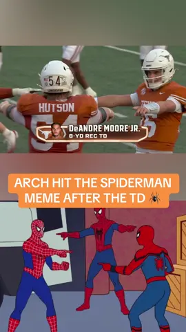 Arch just having fun out there 🤣 #cfb #texas #spiderman #football 
