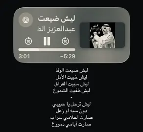 ليش ضيعت الوفا!#عبدالعزيز_الضويحي #creatorsearchinsights #foryoupage #اغاني #فراق 