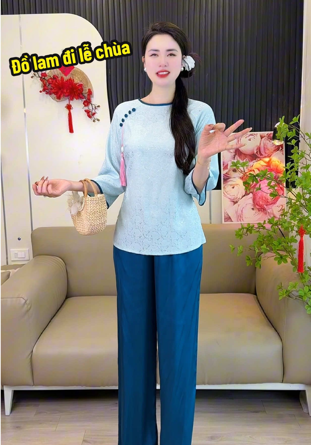 Đồ lam đi lễ chùa xinh, sang, TẶNG KÈM CHARM #thudongxudaily #dolam #lechua #dolamdichua 