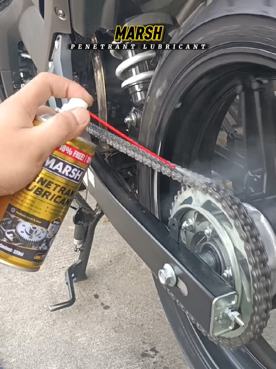 MARSH Penetrant Lubricant 320ml Multi-Purpose Anti Rust Degrease Oil. Perfect For Gearings & Chain Cleaning, Lubrication🔥 #marsh #lubricant #chainlube #chaincleaning #fyp 