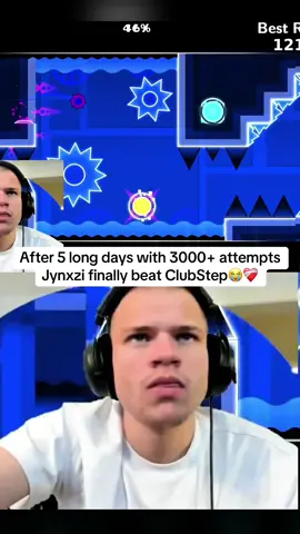 After 5 long days with 3000+ attempts jynxzi Finally beat Clubstep #jynxzi #geometrydash #jynxziclips #fyp 