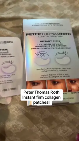These @Peter Thomas Roth Labs eye patches are next level use them alone or over eye creams for an instant lift, depuff and firm! #collagen #eyemasks #antiaging #eyepatches #tiredays 