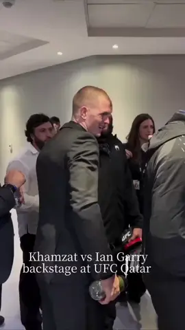 Khamzat vs Ian Garry backstage at Qatar 🙄 #UFC #mma #ufc_mma_sport #viral #fyp 