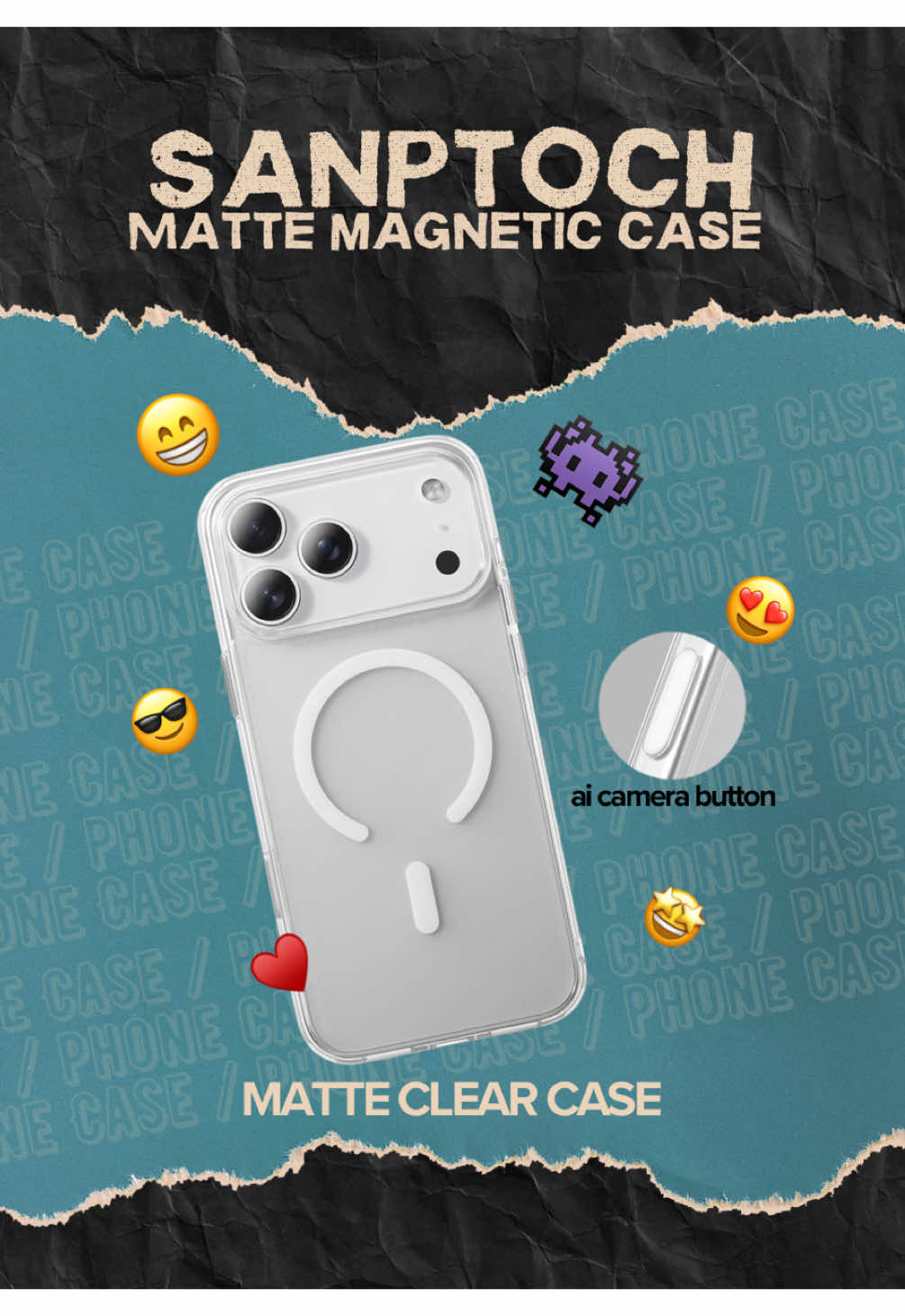 Matte Magnetic iPhone Case. Smooth and Minimalistic Phone Case from Sanptoch. 😎🖤 #iphone #case #iphone17 #iphone17promax #iphonecase