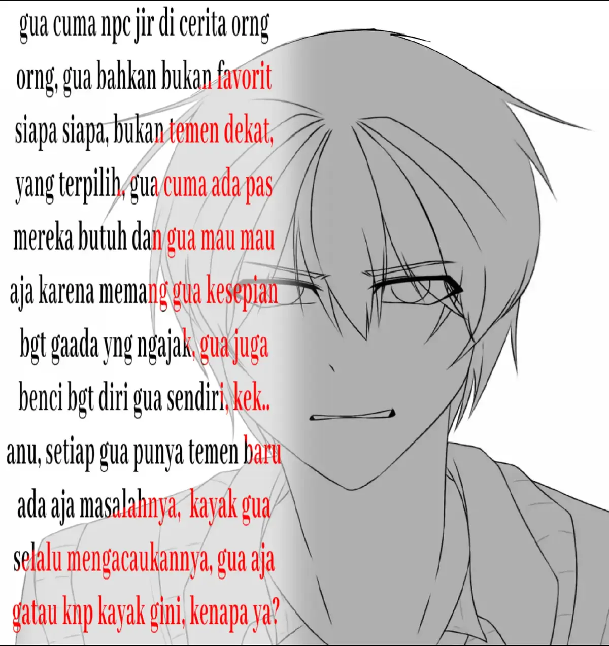 gua ngechat mlh cuek, mau lu ap sih? btw jangan temenan sama gua ya, nanti jadi musuh✌️💔💔 gua ga nyalahin siapa siapa kok, love you all mmwaahhh <3  #meme #loser 