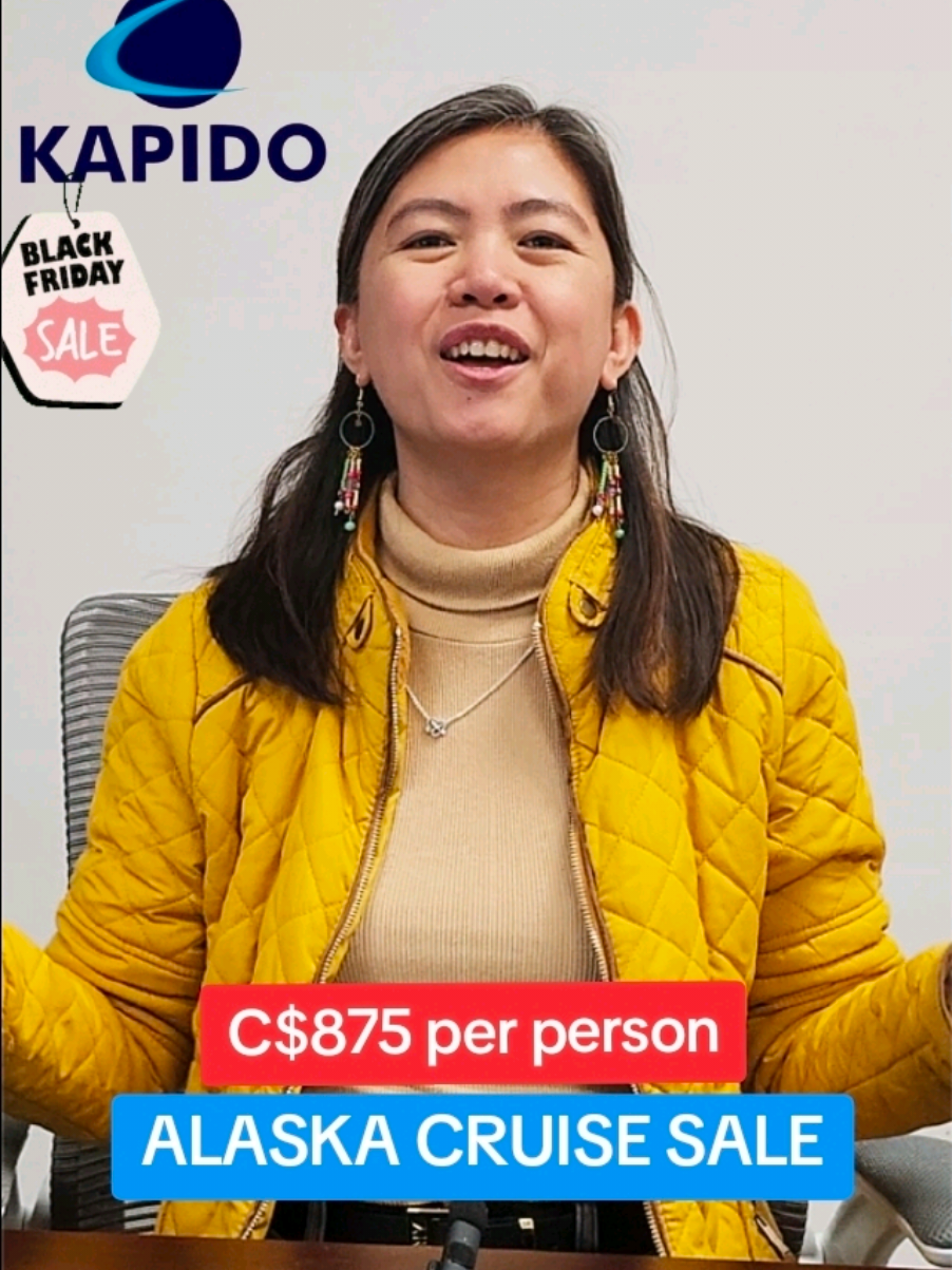 Black Friday Cruise Deals!  7 days Alaska Cruise as low as c$875 per person #traveldeals #kapido #cruisedeals #alaskacruise 