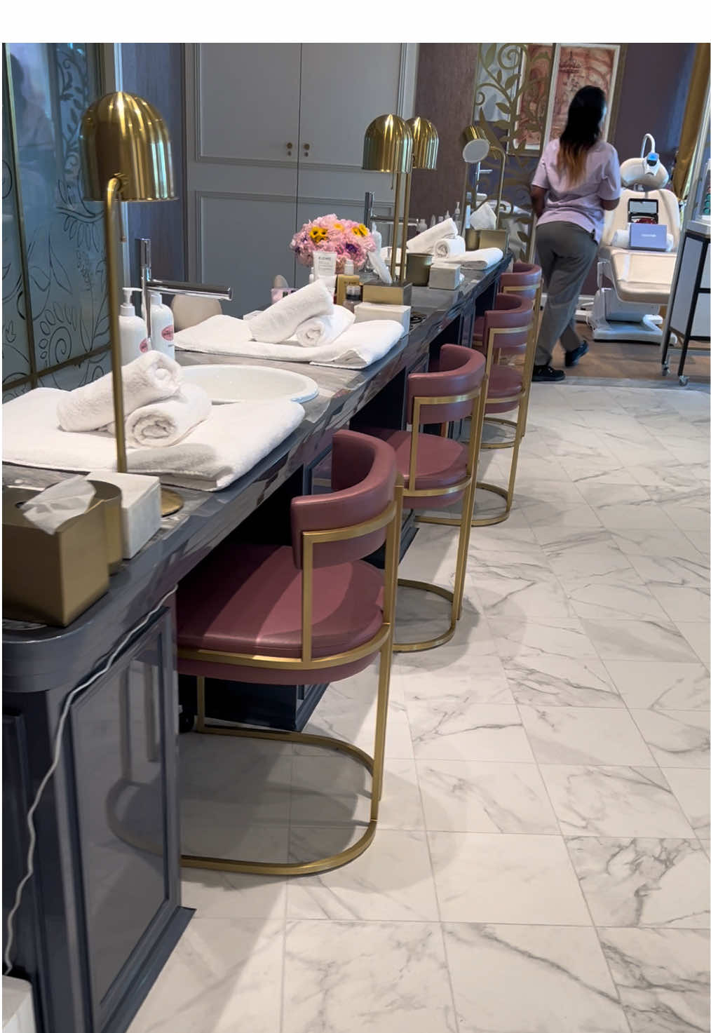 Salon day on the Disney Destiny? That’s the real ‘Best. Day. Ever.’ 💜💛  #disneydestiny #disneycruise #cruisetok #unTangledsalon