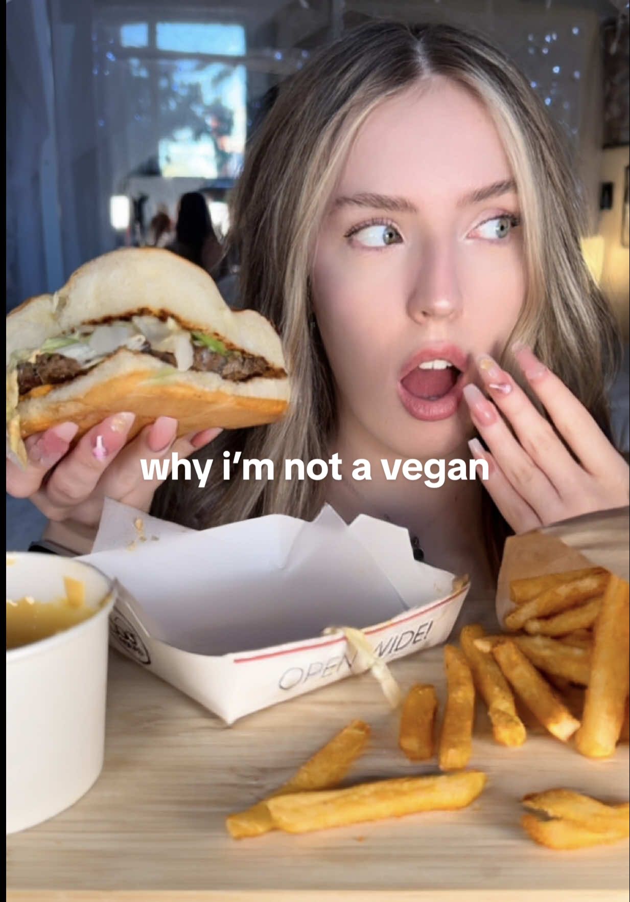 exposing the truth about why i’m not vegan.. ft. @Dog Haus 🌱 #vegetarian #mukbang 