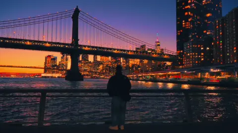 the sun sets over new york #cinematic #filmmaking #travel #nyc #Lifestyle 