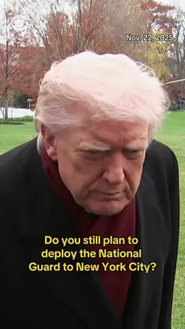 When asked on Saturday if he would still send the National Guard to New York City, Pres. Trump said, “If they need it, I would do it.” His response comes a day after he had a meeting in Washington, D.C., with NYC Mayor-elect Zohran Mamdani. Trump praised Mamdani to the press after the meeting, telling reporters the newly-elected mayor is “very rational” and that he expects he will do “really great.” “Right now other places need it more,” Trump said Saturday. “…But if they need it, I would do it.” #trump #newyork #nyc #nationalguard 