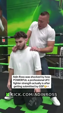 Adin Ross was shocked by how POWERFUL a professional UFC fighter strength actually is after getting submitted by GSP😳👀 #adinross #UFC #sports #gsp #funny 