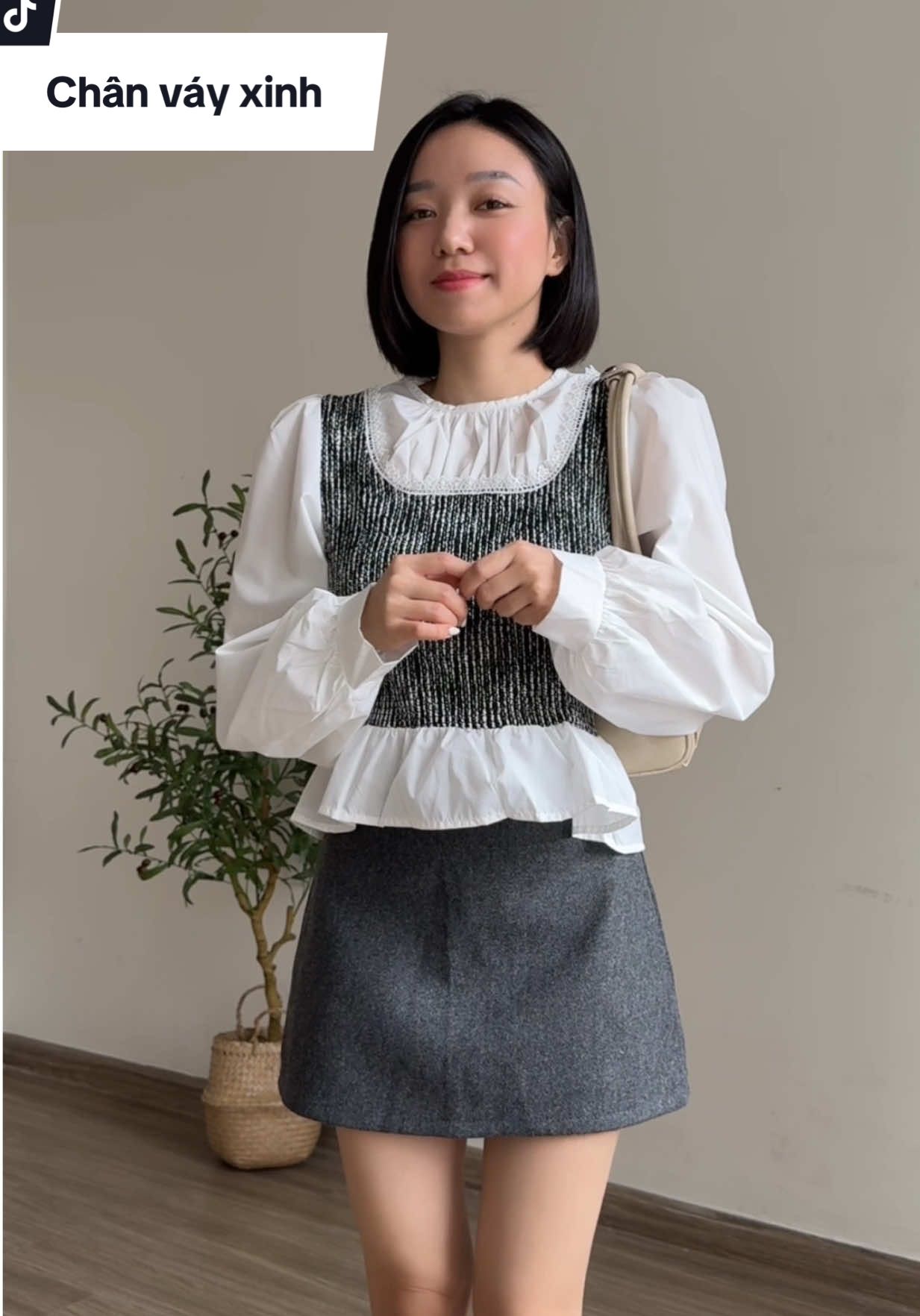 Chân váy dạ form ngắn xinh ngoan yêuu #chanvayngan #chanvayxinh 