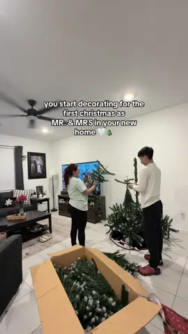 living an answered prayer 🤍🥹🥹🥹 #fyp #firstchristmas #newhome #husbandwife #christmasdecor 