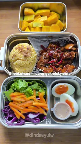 Suami yang gak picky eater adalah koentji 🥹🥰 #bekalsuami #idebekal #menubekal #kotakbekal #lunchbox 