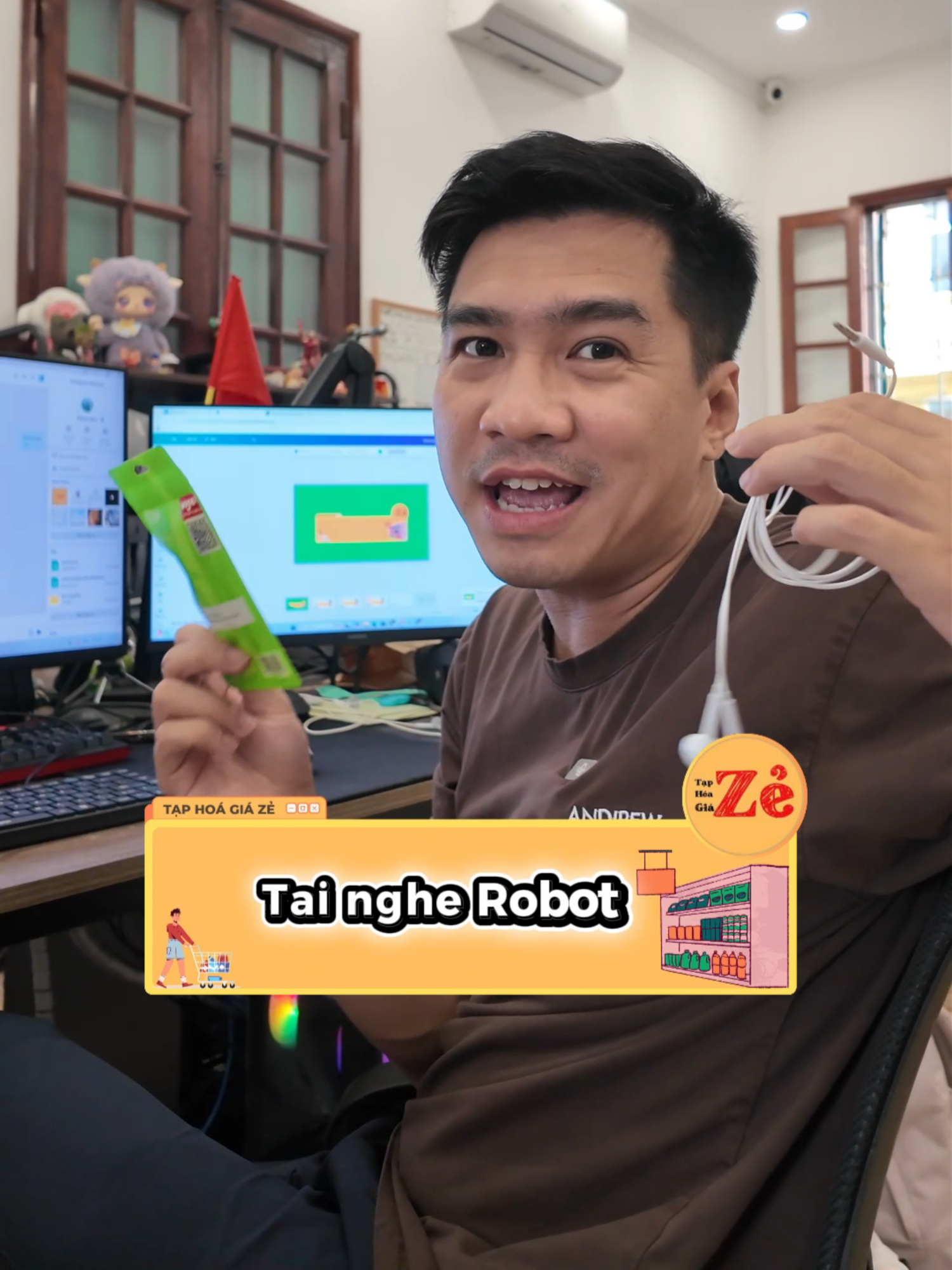 [REVIEW KHÔNG BOOKING] VIDEO REVIEW TAI NGHE NHÀ ROBOT 🎧 Nghe hay – Đeo êm – Giá cực chill Tai nghe có dây ROBOT đang hot vì: ✔ Âm thanh trong trẻo ✔ Mic nhạy ít nhiễu ✔ Dùng cho mọi dòng máy Chốt luôn kẻo hết hàng nha! Rất mong quý khách hàng/ khán giả có thể để lại bình luận/ góp ý hay sản phẩm quan tâm nhé. * Chúng tôi nhận hoa hồng từ các nhãn hàng khi ban/ giới thiệu/ trái nghiệm các sản phẩm được liên kêt với video này. * #taphoagiare #pewpew #tainghecoday #robot #docongnghe