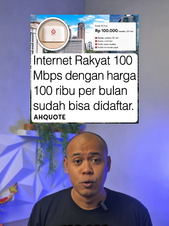 Internet rakyat sudah mulai bisa di daftar. Program Internet Rakyat ini tanpa kabel optik dan memiliki kecepatan 100 Mbps.  Keren banget nih program!  #internetrakyat #prabowo #wifi #fyp #viral 