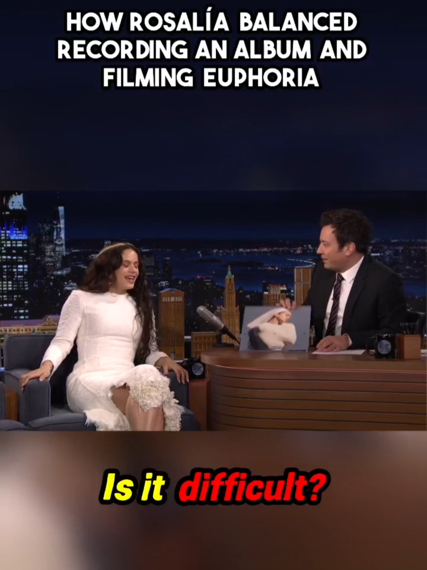 How Rosalía balanced recording an album and filming Euphoria #rosalia #jimmyfallon #lux #euphoria #newseason