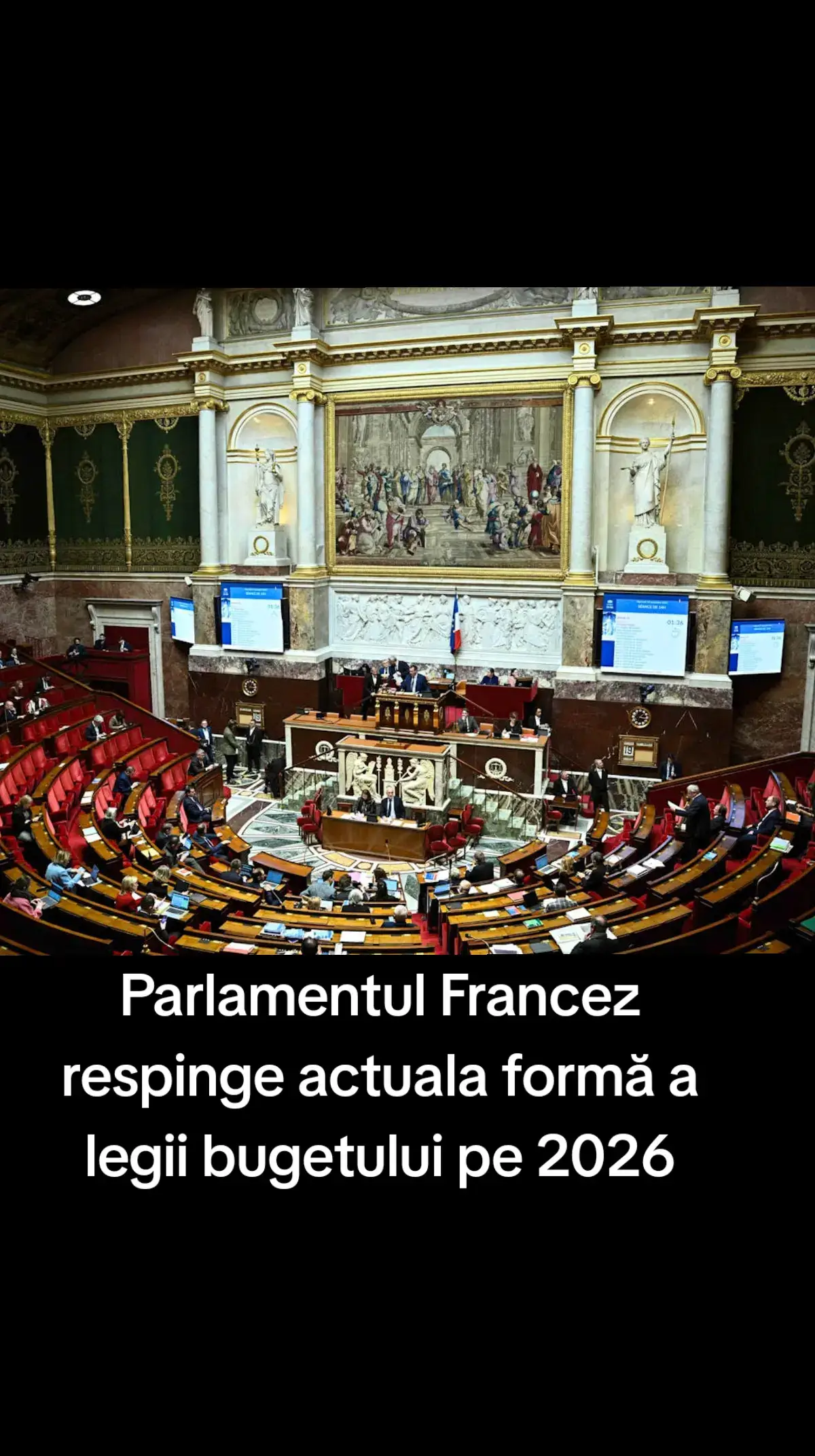PARIS, 21 noiembrie - Camera inferioară a Reprezentanților Franței a respins sâmbătă părți din proiectul de lege privind bugetul pe 2026, lăsând deschisă întrebarea dacă parlamentul fragmentat politic, aflat sub presiunea investitorilor de a reduce deficitul bugetar, poate ajunge la un acord înainte de sfârșitul anului. După respingerea părții bugetare referitoare la venituri - care se referă la impozitare - proiectul de lege se îndreaptă acum spre Senat, care se așteaptă să elimine multe amendamente adăugate deja de Adunarea Națională.sursa Reuters 